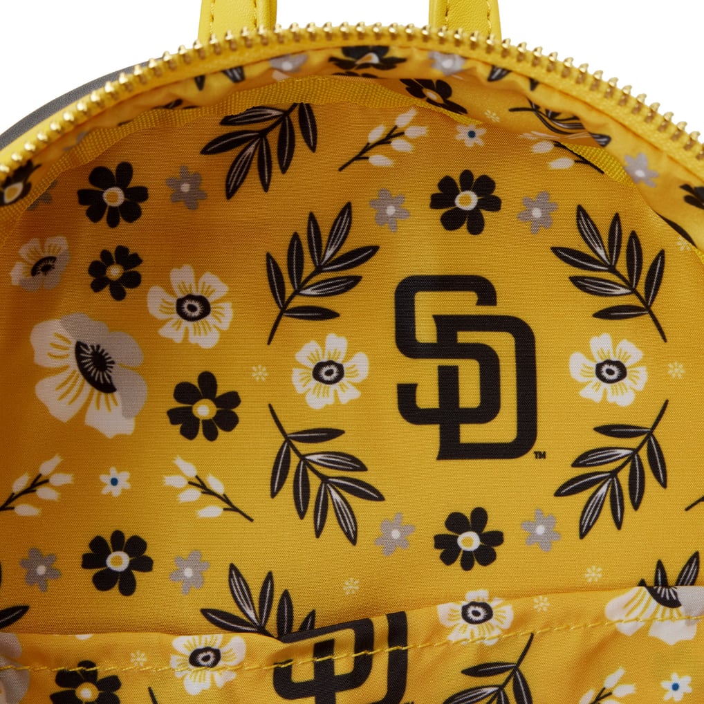 Loungefly x MLB San Diego Padres Floral Mini Backpack - Yellow & Brown Loungefly x MLB San Diego Padres Floral Mini Backpack main image 2