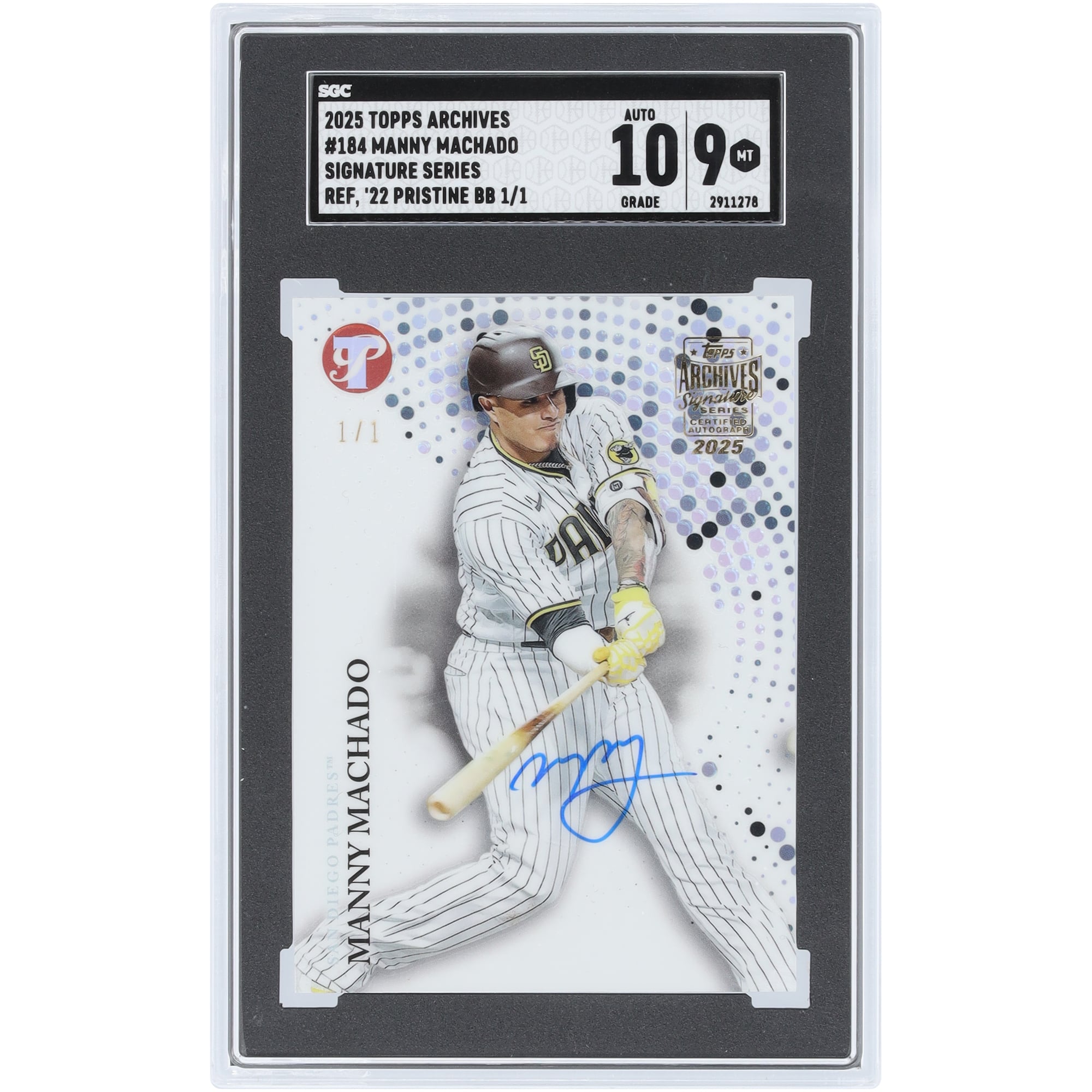 Machado, Manny Machado 1/1 Autograph Archives