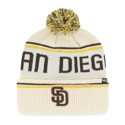 San Diego Padres '47 Quattrle Cuffed Knit Hat with Pom - Natural