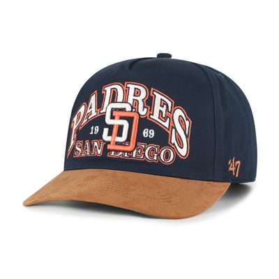 San Diego Padres '47 Cooperstown Break Wood Suede Hitch Adjustable Hat - Navy/Brown