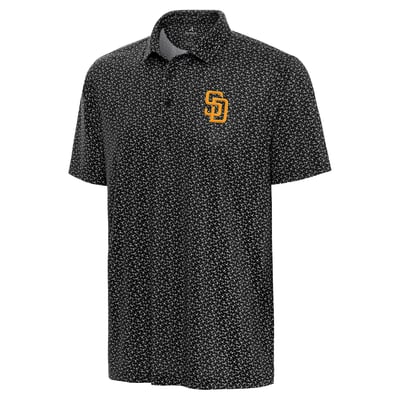 San Diego Padres Antigua Logo Vigorous Polo - Black