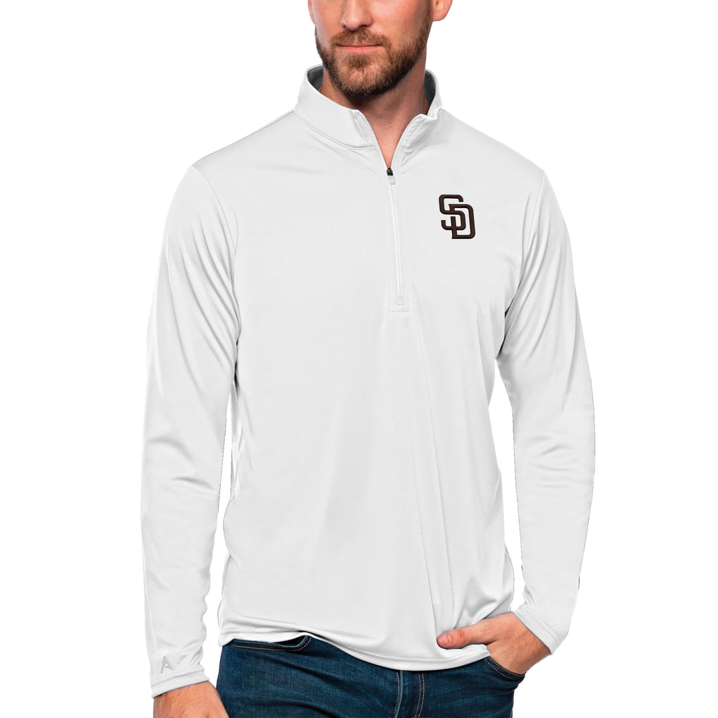 San Diego Padres Antigua Tribute Quarter-Zip Pullover Top - White