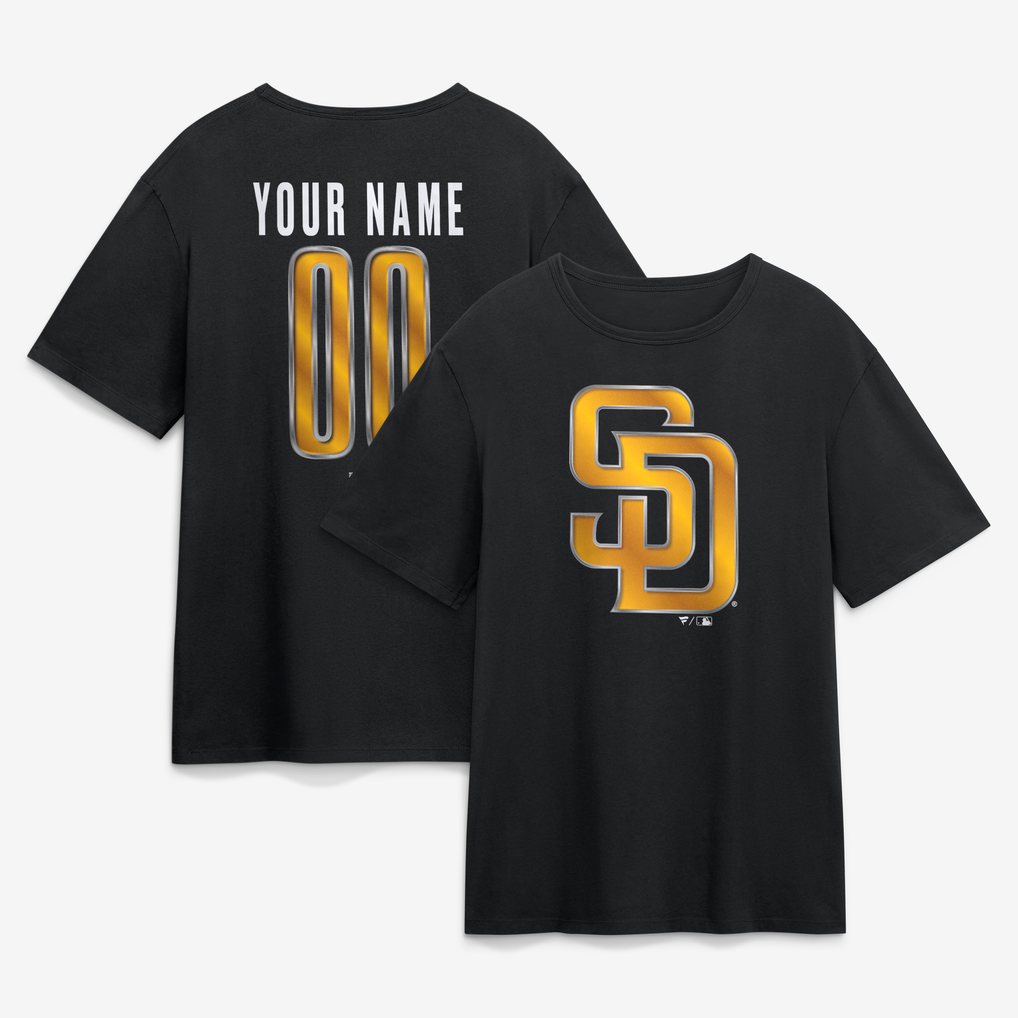 Men's San Diego Padres Black Big & Tall Forged Mascot Personalized Name ...