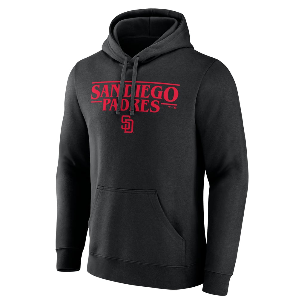 San Diego Padres Stranger Things Logo Lockup Pullover Hoodie - Black