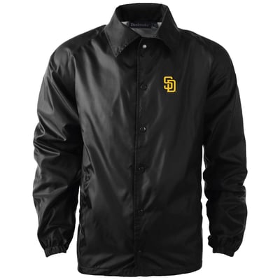  San Diego Padres Dunbrooke Coach's Raglan Full-Snap Windbreaker Jacket - Black