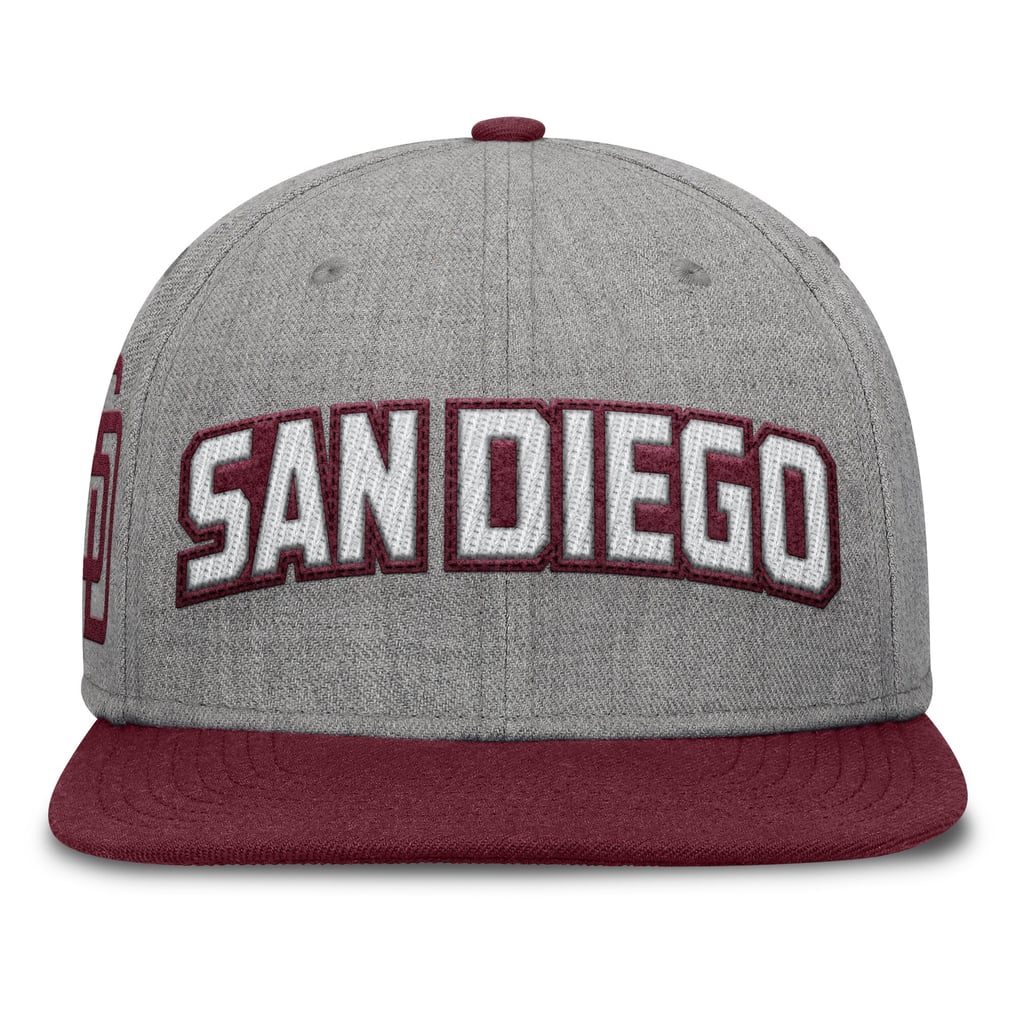 San Diego Padres Fanatics Elements Felt Chainstitch Snapback Hat - Gray/Maroon