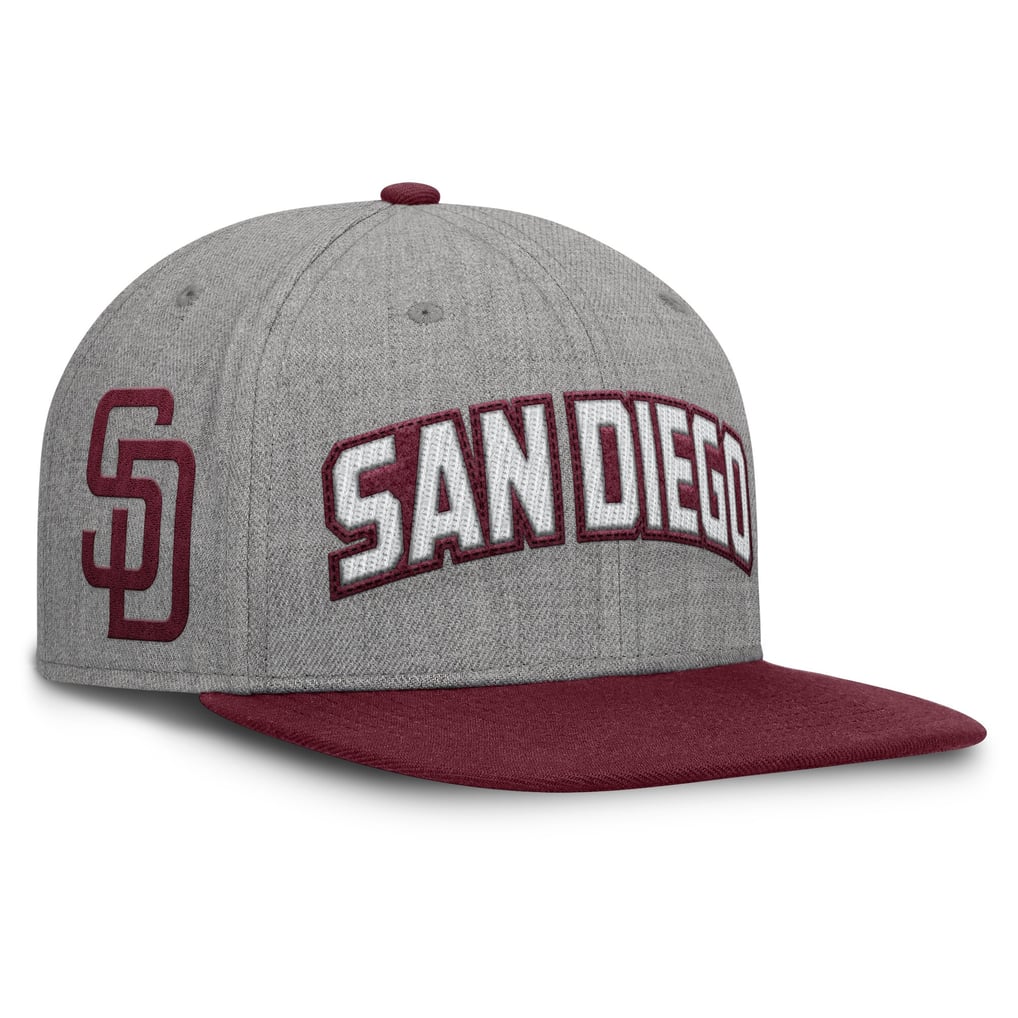 San Diego Padres Fanatics Elements Felt Chainstitch Snapback Hat - Gray/Maroon