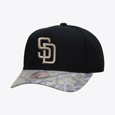  San Diego Padres Mitchell & Ness Midnight Timber Pro Snapback Hat - Black