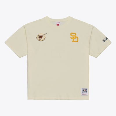  San Diego Padres Mitchell & Ness Heritage Hues Oversized T-Shirt - Cream