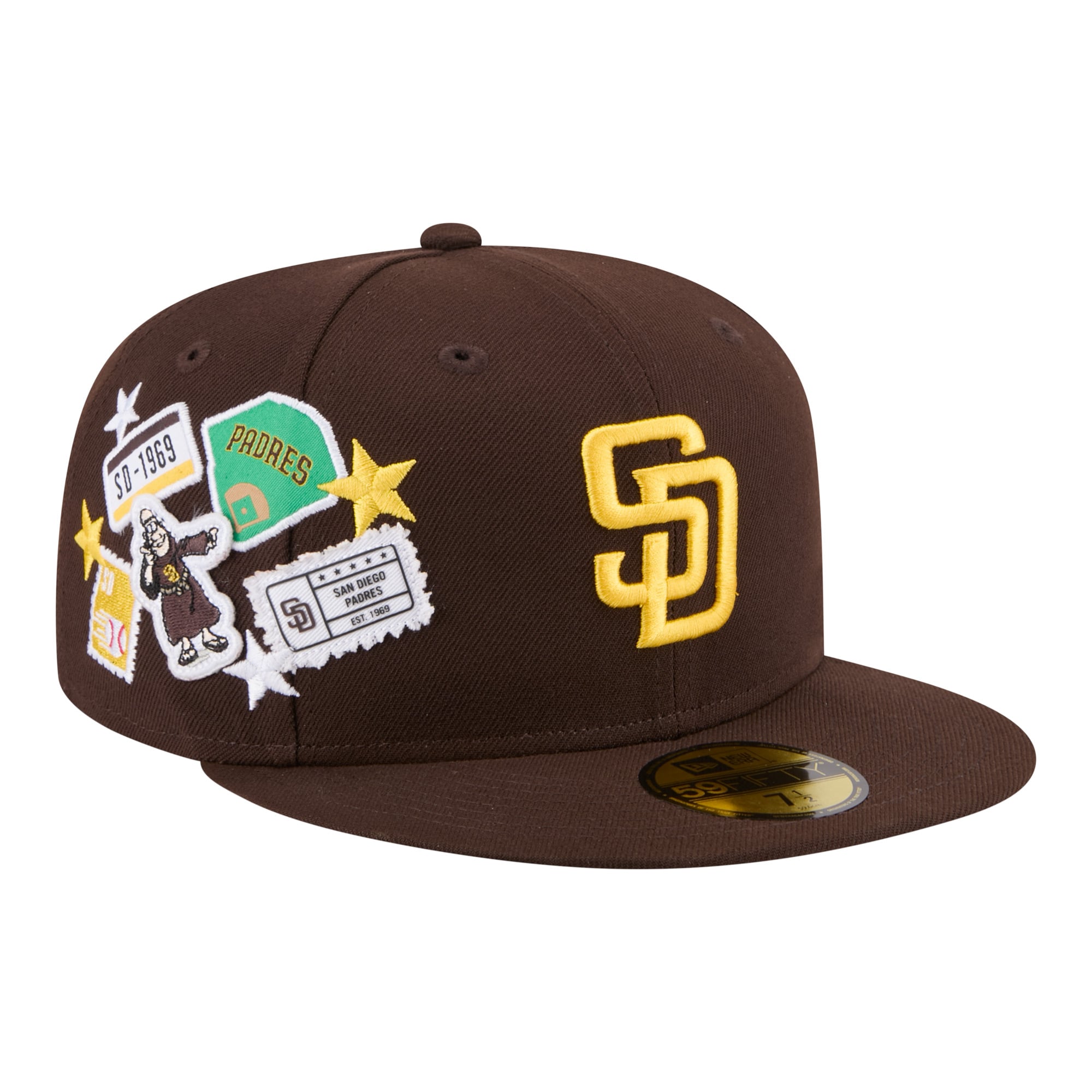 San Diego Padres New Era City Patch 59FIFTY Fitted Hat - Brown