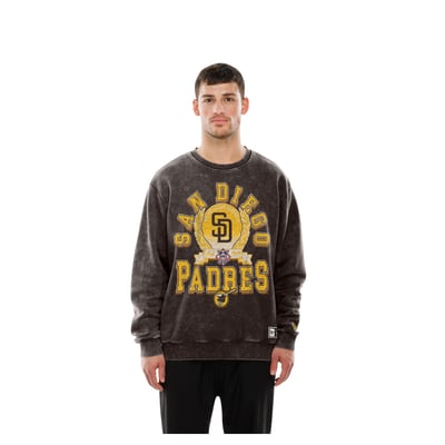  San Diego Padres New Era Mineral Washed Crewneck Sweatshirt - Brown