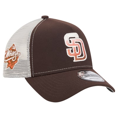 San Diego Padres New Era Pumpkin Spice 9FORTY A-Frame Adjustable Trucker Hat - Brown