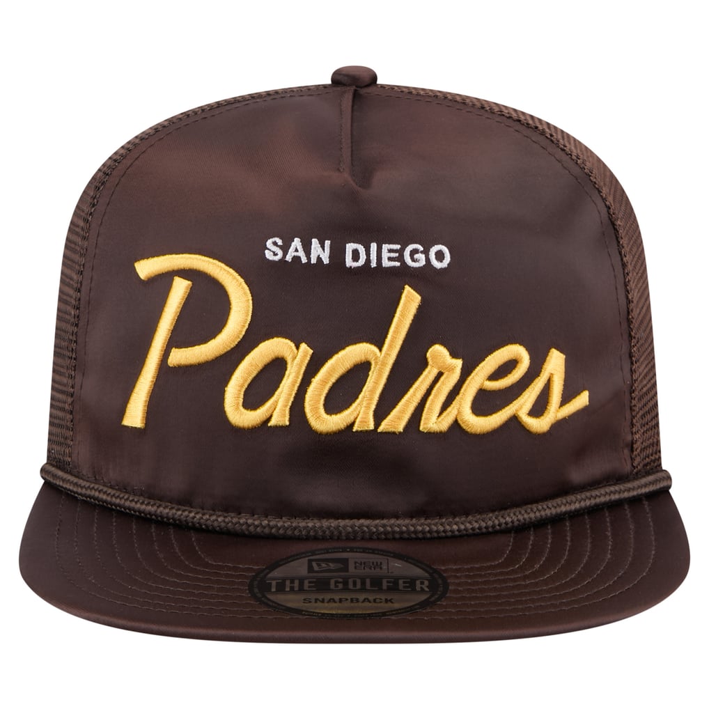 San Diego Padres New Era Retro Satin Script Golfer Adjustable Hat - Brown