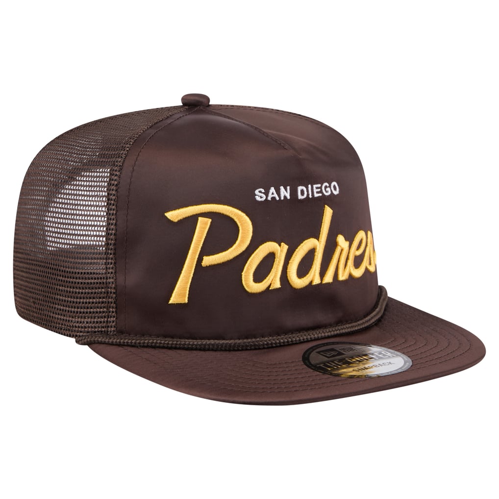 San Diego Padres New Era Retro Satin Script Golfer Adjustable Hat - Brown
