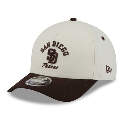 San Diego Padres New Era Arch 9FORTY A-Frame M-Crown Adjustable Hat - Natural/Brown