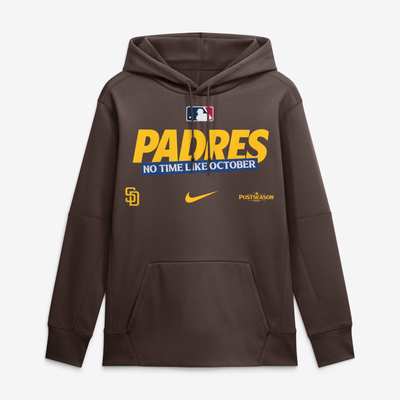 San Diego Padres Nike 2026 MLB Postseason Authentic Collection Therma Fleece Hoodie - Brown