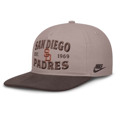 San Diego Padres Nike Cooperstown Pro 5-Panel Adjustable Hat - Light Brown/Brown