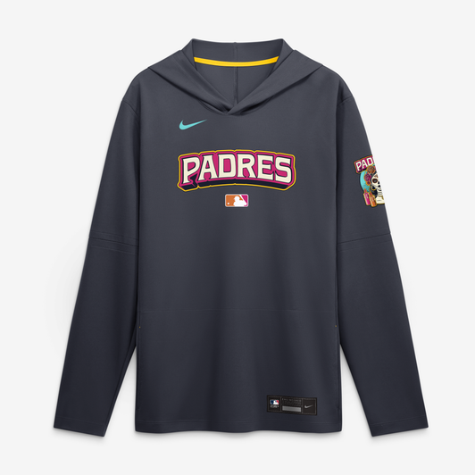 San Diego Padres Nike 2026 City Connect Dri-FIT Long Sleeve Hooded T-Shirt - Obsidian