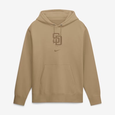  San Diego Padres Nike Washed Club Fleece Hoodie - Tan