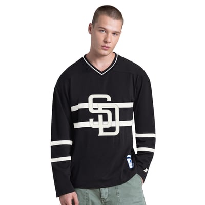 San Diego Padres Starter Line Up Long Sleeve V-Neck T-Shirt - Black