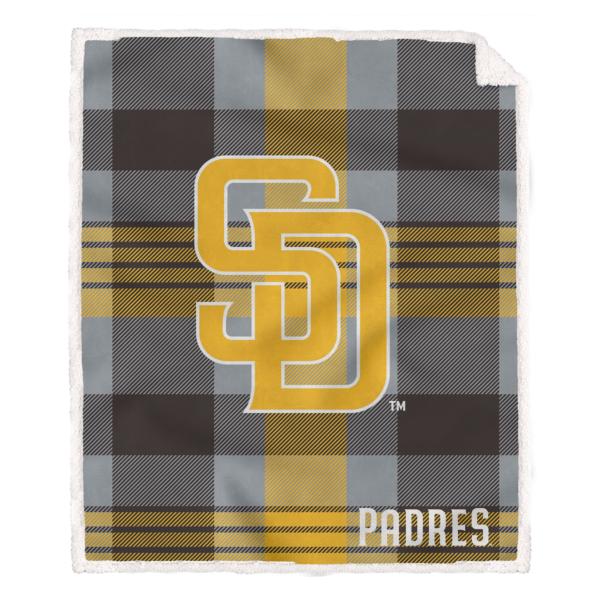 San Diego Padres Pegasus 60” x 70” Plaid Steel Ultra Cozy Sherpa Blanket