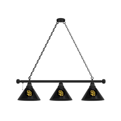 San Diego Padres 3-Shade Billiard Light with Black Fixture