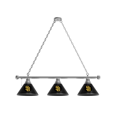 San Diego Padres 3-Shade Billiard Light with Chrome Fixture