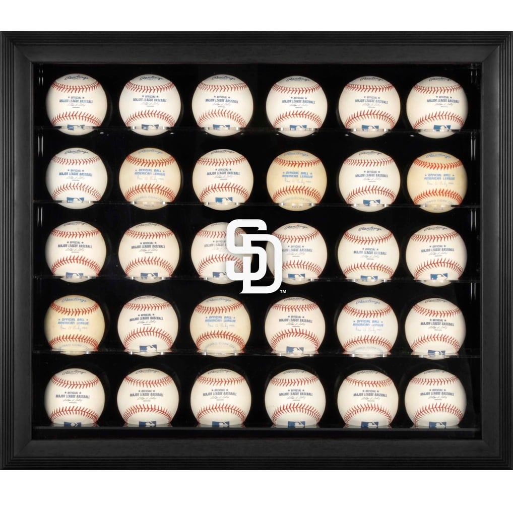 San Diego Padres Fanatics Authentic Logo Black Framed 30-Ball Display Case