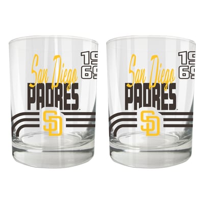 San Diego Padres Two-Piece 12oz. Heritage Rocks Glass Set