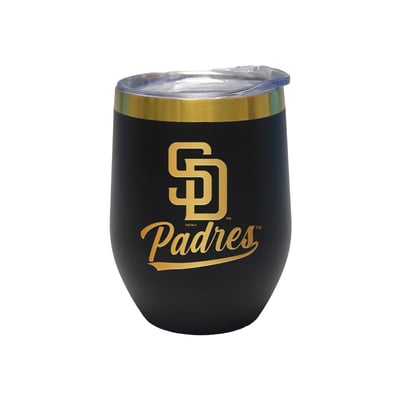 San Diego Padres The Memory Company 12oz. Stainless Steel Gold Lettering Stemless Wine Tumbler