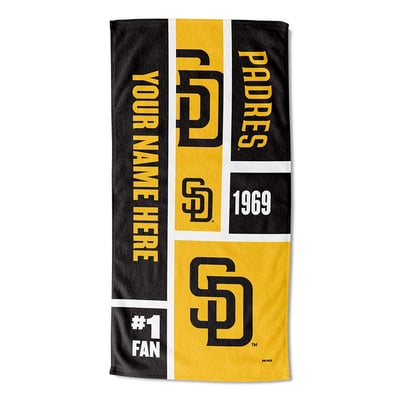 San Diego Padres The Northwest Group 30'' x 60'' Colorblock Personalized Beach Towel