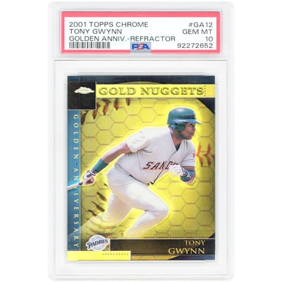 Tony Gwynn San Diego Padres 2001 Topps Chrome Golden Anniversary Refractor #GA12 PSA Authenticated 10 Card 