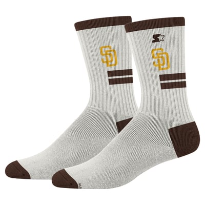  San Diego Padres PRO Compression Unisex Premiere Cushioned Crew Socks - Cream