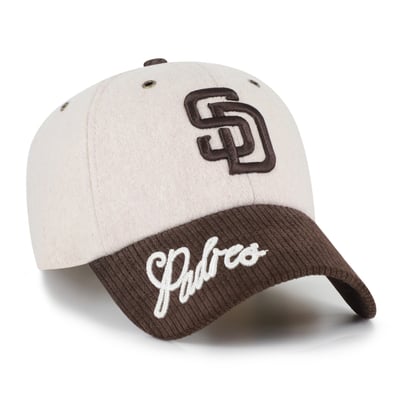 San Diego Padres '47 Women's Rope Script Clean Up Adjustable Hat - Natural/Brown