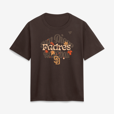 San Diego Padres Women's Fall Leaves T-Shirt - Brown