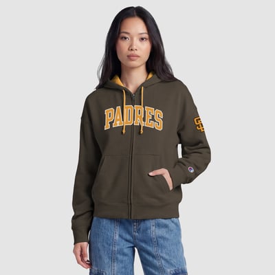  San Diego Padres Champion Women's Fleece Full-Zip Hoodie - Brown