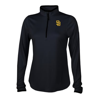 San Diego Padres Columbia Women's Fairway Breeze Quarter-Zip Pullover - Black