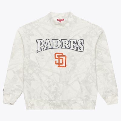  San Diego Padres Mitchell & Ness Women's Ghosted Camo Fleece Mock Neck Pullover - Camo