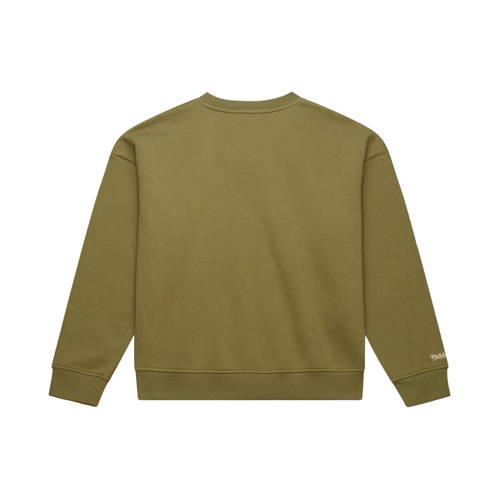  San Diego Padres Mitchell & Ness Women's Oversized Crewneck Sweatshirt - Olive