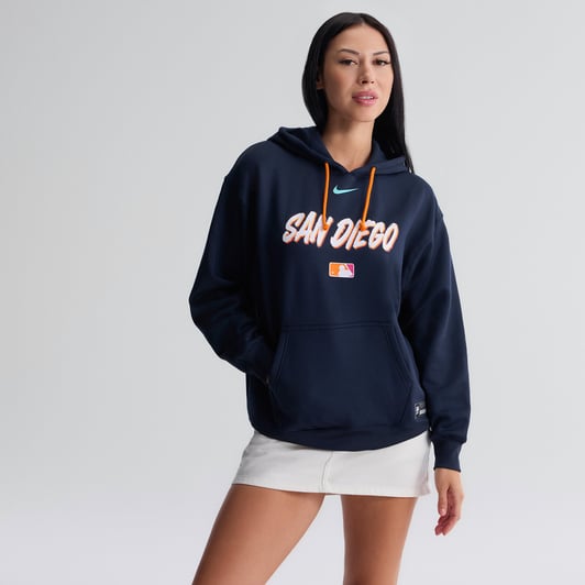 San Diego Padres Nike Women's Authentic Collection City Connect Therma Hoodie - Obsidian