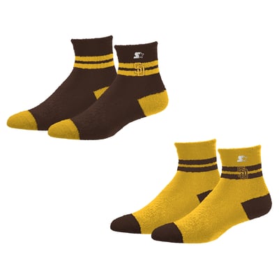 San Diego Padres Starter Women's Cozy Cuff Stripes Quarter-Length Plush Socks
