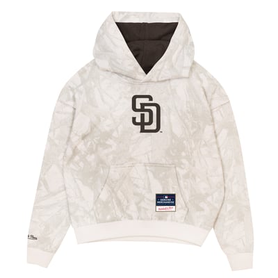  San Diego Padres Mitchell & Ness Youth Ghosted Fleece Hoodie - White