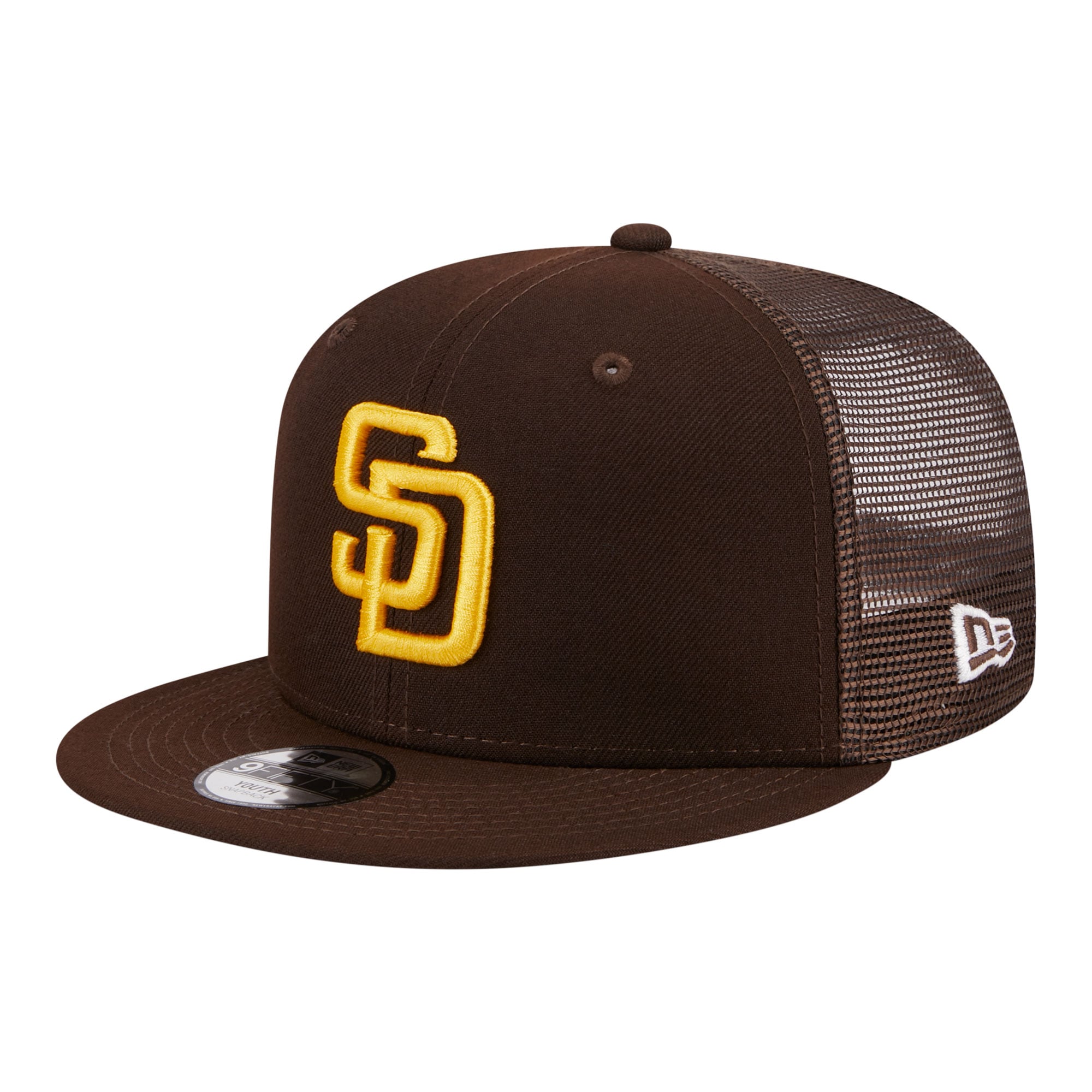 Youth San Diego Padres New Era Brown 9FIFTY Trucker Snapback Hat