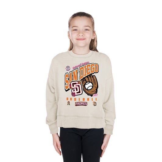  San Diego Padres New Era Youth 2026 City Connect Mineral Wash Fleece Sweatshirt - Cream