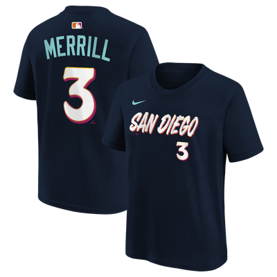 Jackson Merrill San Diego Padres Nike Youth 2026 City Connect Name & Number T-Shirt - Obsidian