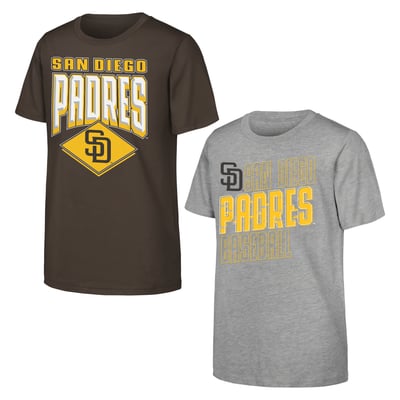 San Diego Padres Outerstuff Youth Trench Kings 2-Pack T-Shirt Set - Brown/Gray