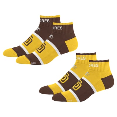 San Diego Padres Starter Youth Season Opener Two-Pack Quarter Socks Set - Brown
