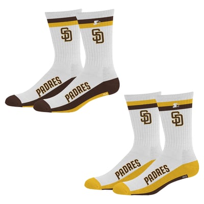 San Diego Padres Starter Youth Starter Stripe Top End Two-Pack Crew Socks Set - White
