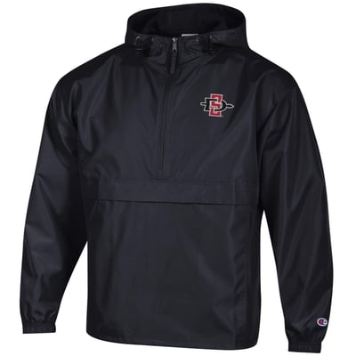 San Diego State Aztecs Champion Packable Half-Zip Hooded Jacket - Black
