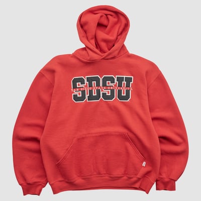 San Diego State Aztecs Russell 2000s Hooded Pullover Sweatshirt - Red - XS by Fanatics Real Vintage